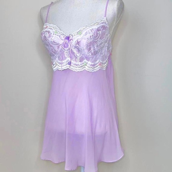 Cinema Etoile Other - Cinema Etoile Lavender Nymph Babydoll Slip Set